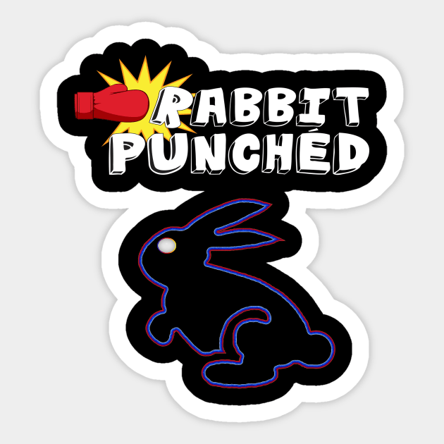 Neon Black Rabbit of the Future With the shows name title T-Shirt Sticker by RabbitPunched